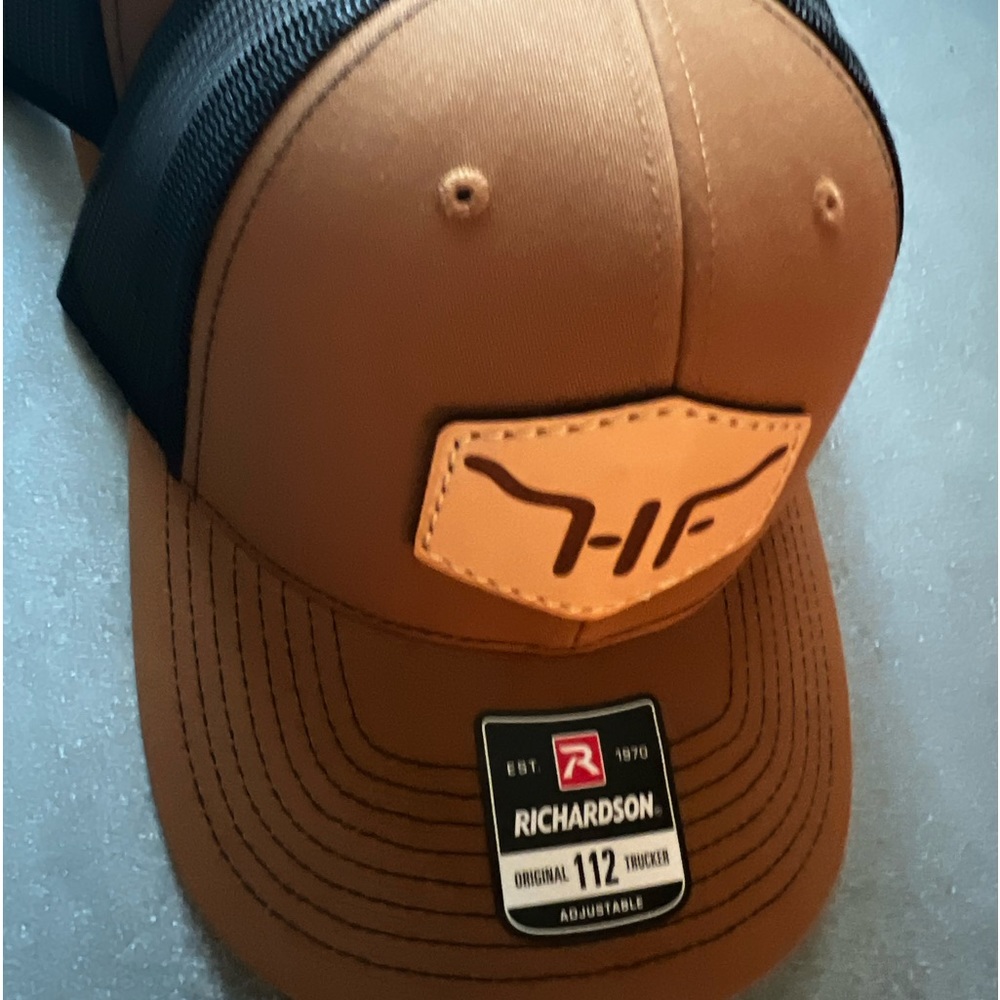 COPY - NWT- Leather patched farm branded from our longhorns trucker cap! Unisex - Picture 6 of 7